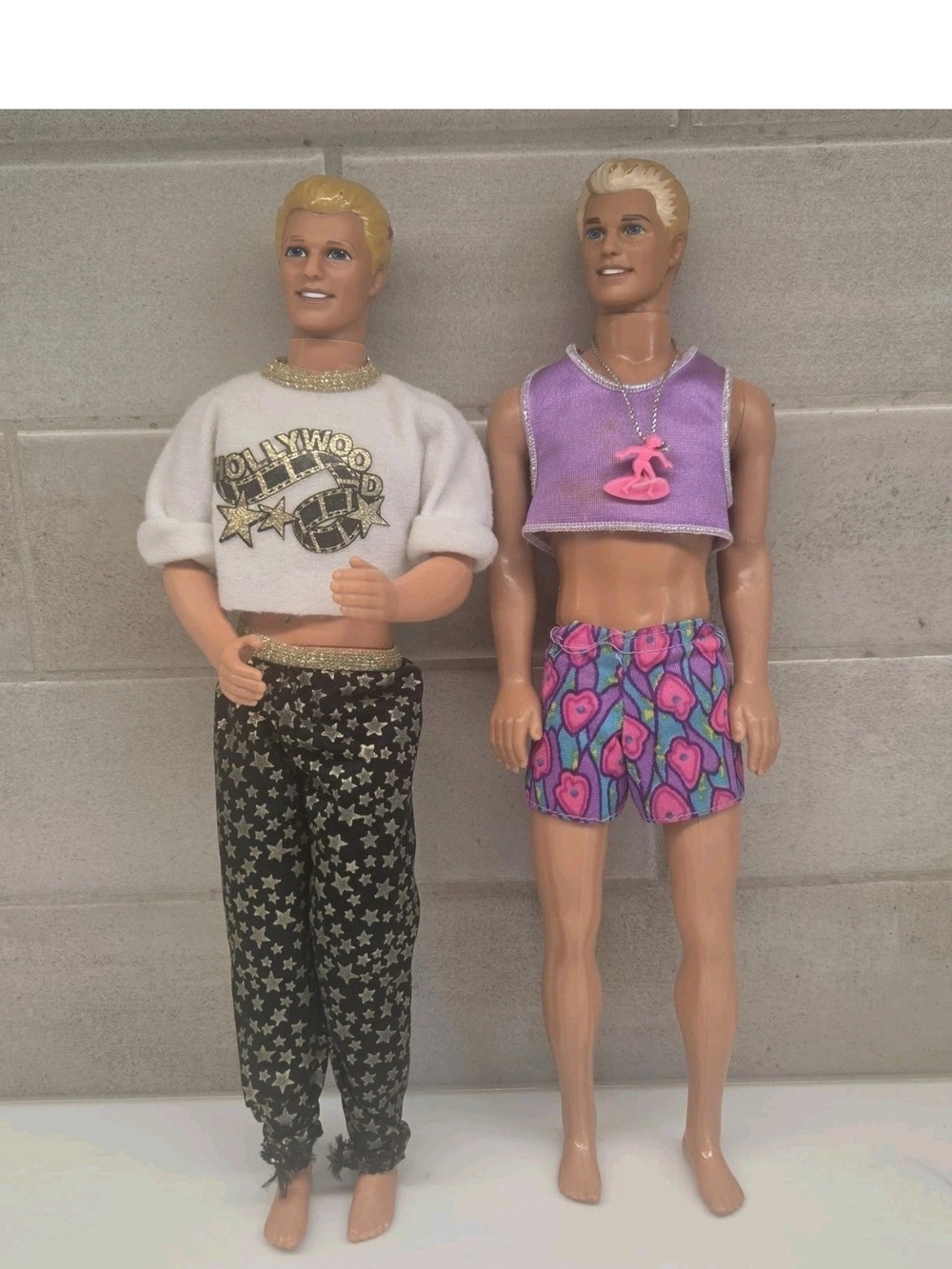 Lot Of 2 Vintage Barbie Ken Dolls Magic Star Hollywood And Glitter Beach